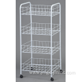 4 Tier metal rolling cart